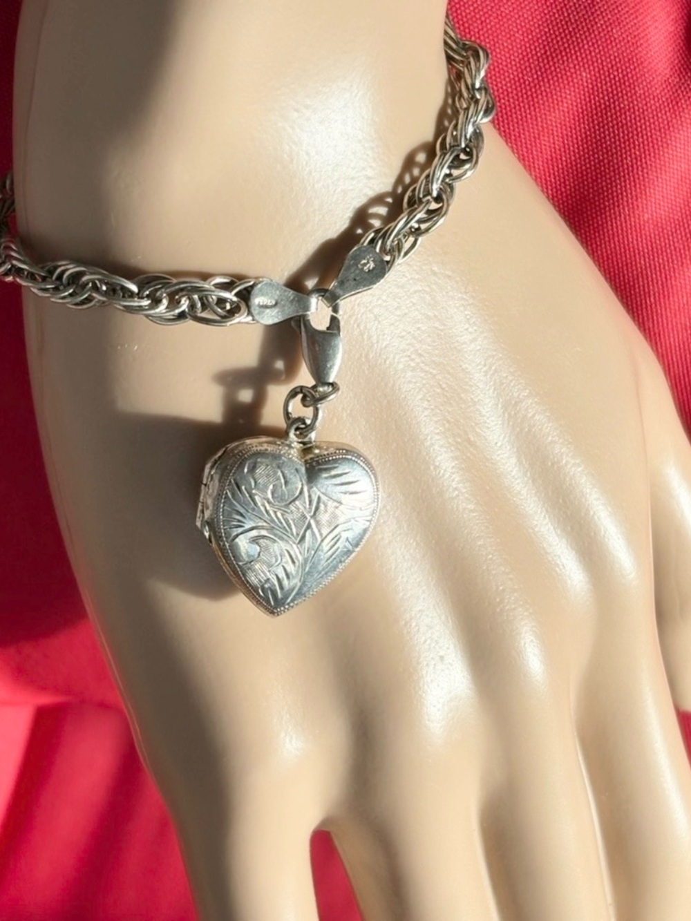 925 Silver Heart Locket Bracelet
